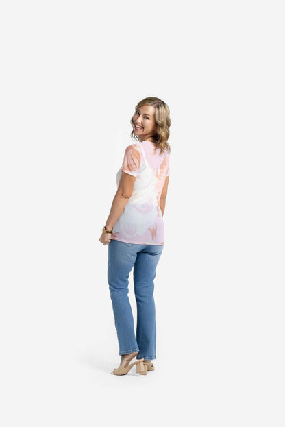 LuLaRoe LuLaRoe Miranda Mesh T - Blush Mirage Abstract 