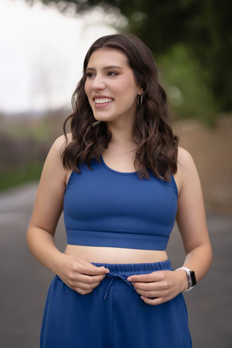 LuLaRoe LuLaRoe Rise Invincible Sports Bra - Solid Peony Blue 