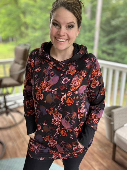 LuLaRoe Halloween 2025 - Amber Hoodie - Haunted Blooms