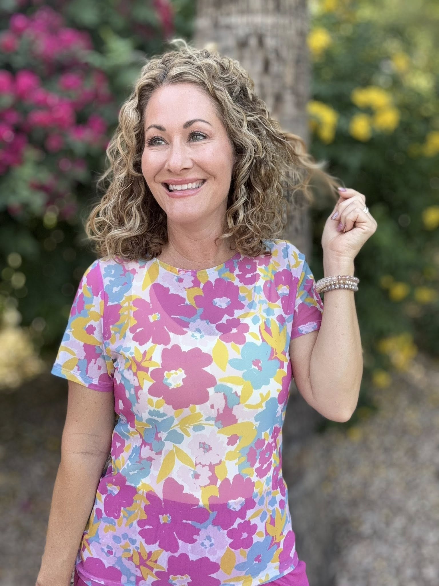 LuLaRoe LuLaRoe Miranda Mesh T - Petal Pop Garden 
