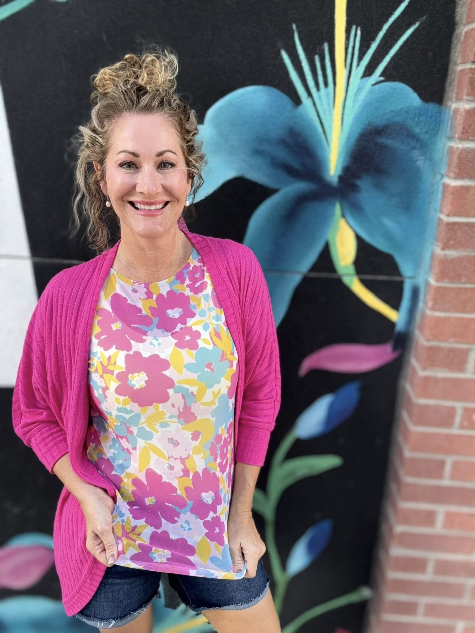 LuLaRoe LuLaRoe Miranda Mesh T - Petal Pop Garden 