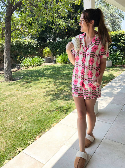 LuLaRoe Candy PJ Set - Pink Daisy Parade