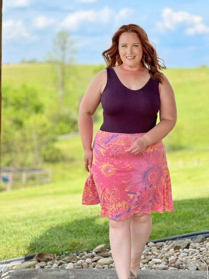 LuLaRoe LuLaRoe Eileen Skort - Sunset Coral Bloom 