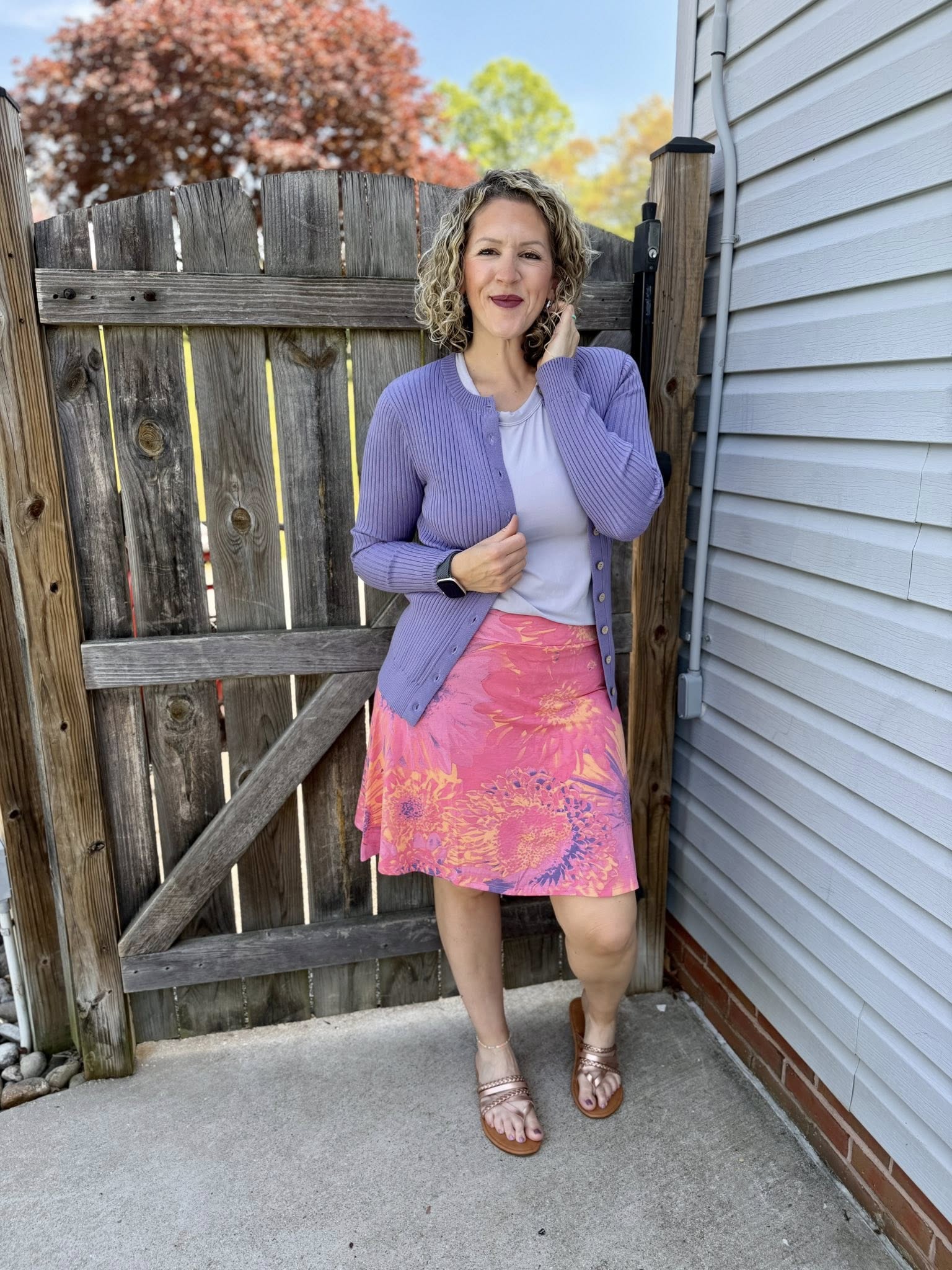 LuLaRoe LuLaRoe Eileen Skort - Sunset Coral Bloom 