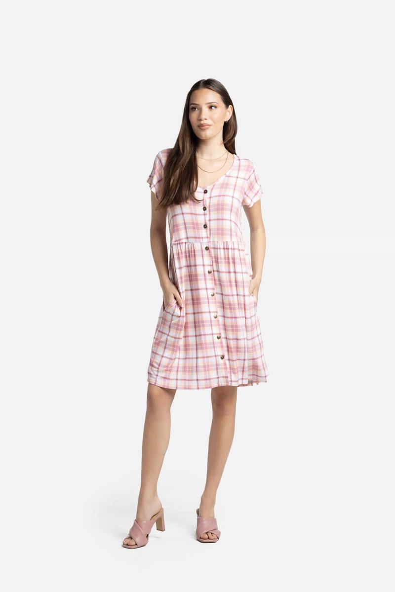 LuLaRoe LuLaRoe Heidi Dress - Blush Petal Plaid 