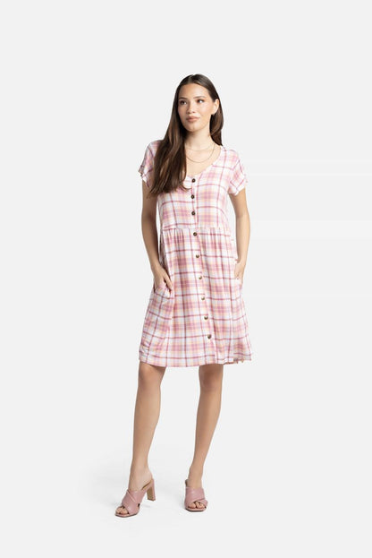 LuLaRoe LuLaRoe Heidi Dress - Blush Petal Plaid 