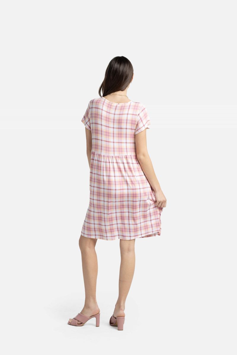LuLaRoe LuLaRoe Heidi Dress - Blush Petal Plaid 