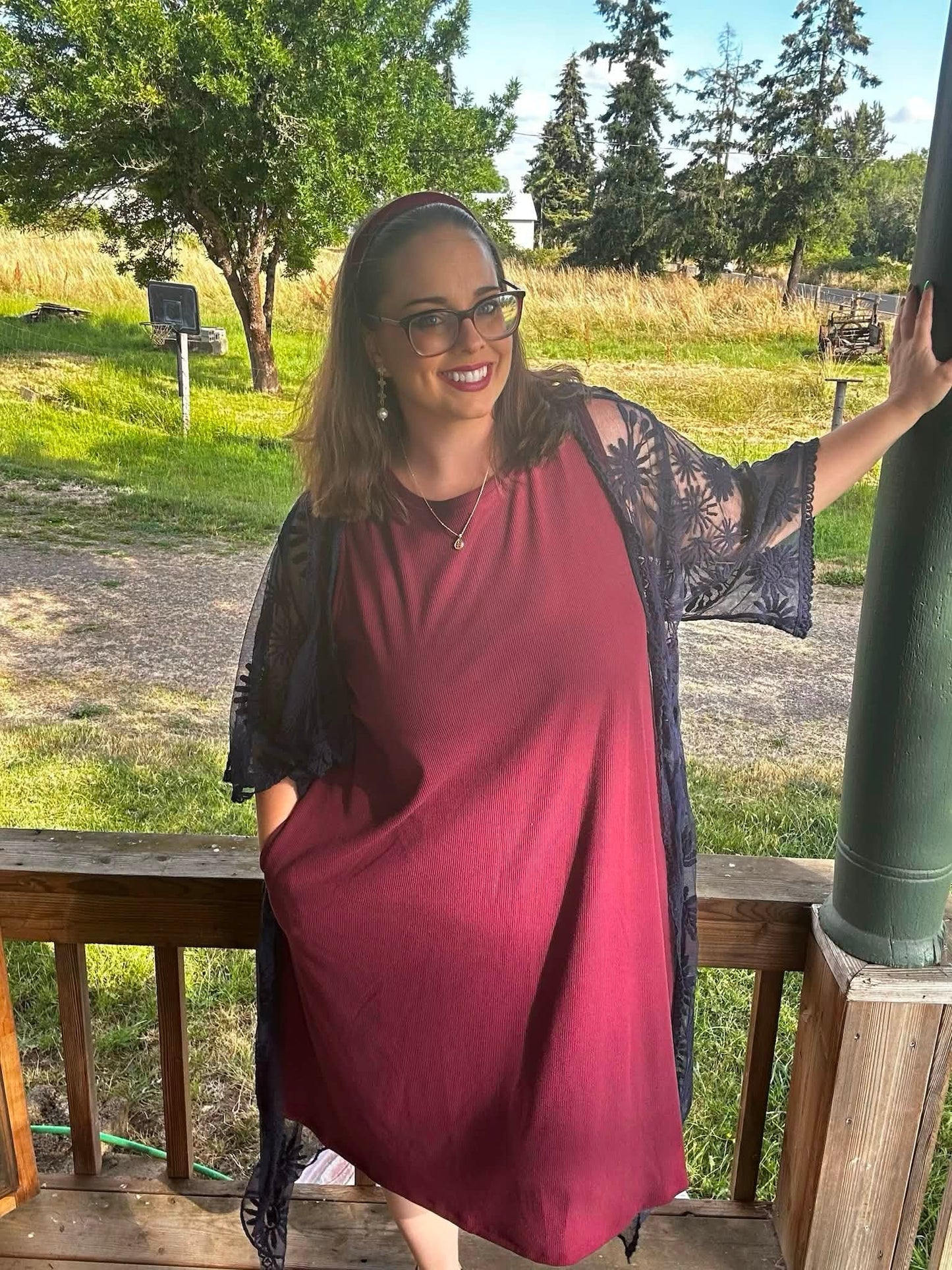 LuLaRoe Charlotte Dress - Solid Rich Plum Sleeveless A-Line Dress with Pockets