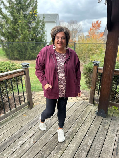 LuLaRoe Essential Zip Hoodie - Solid Fig Purple