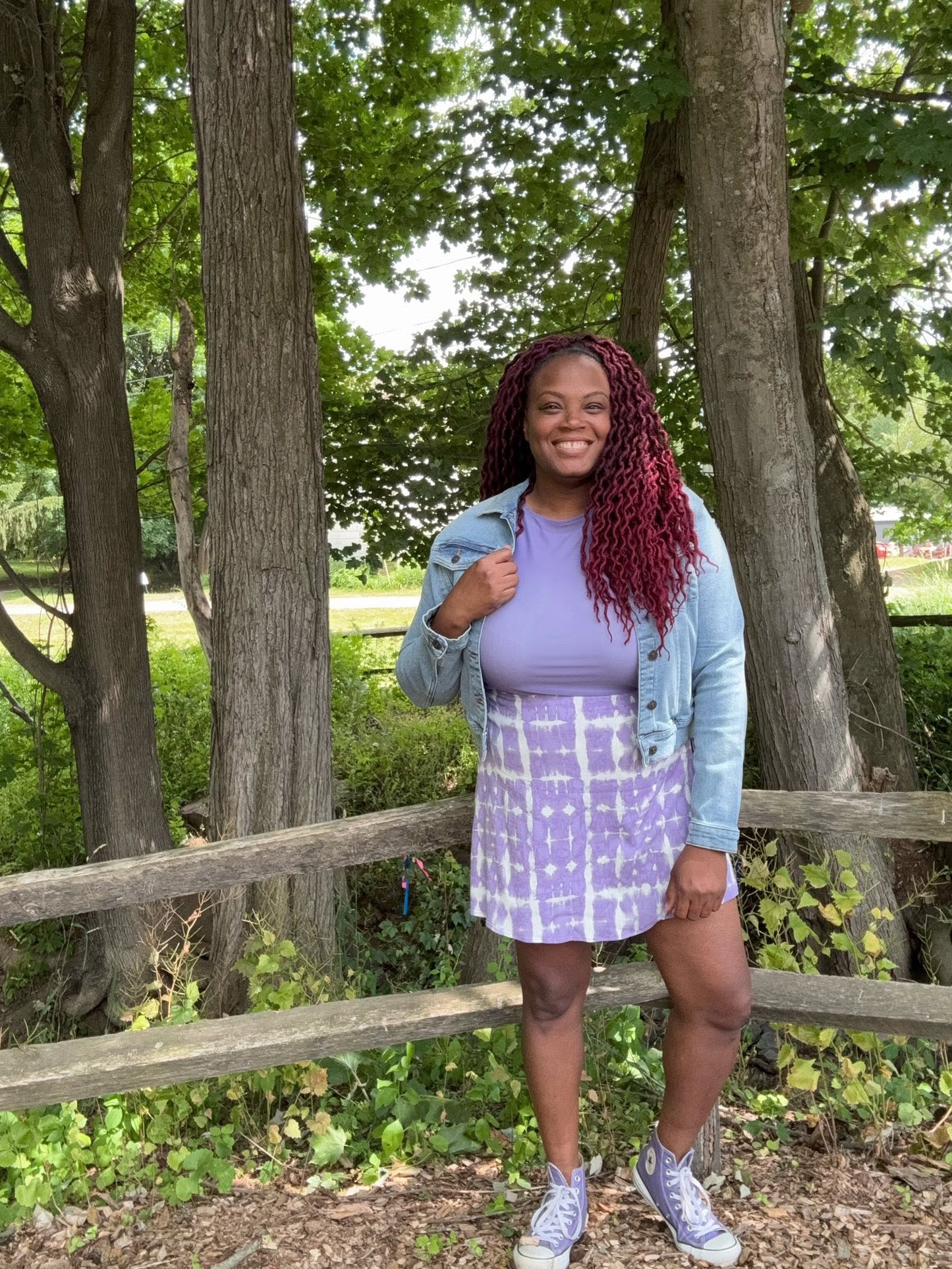 LuLaRoe Rose Wrap Skort - Lavender Shibori Mosaic