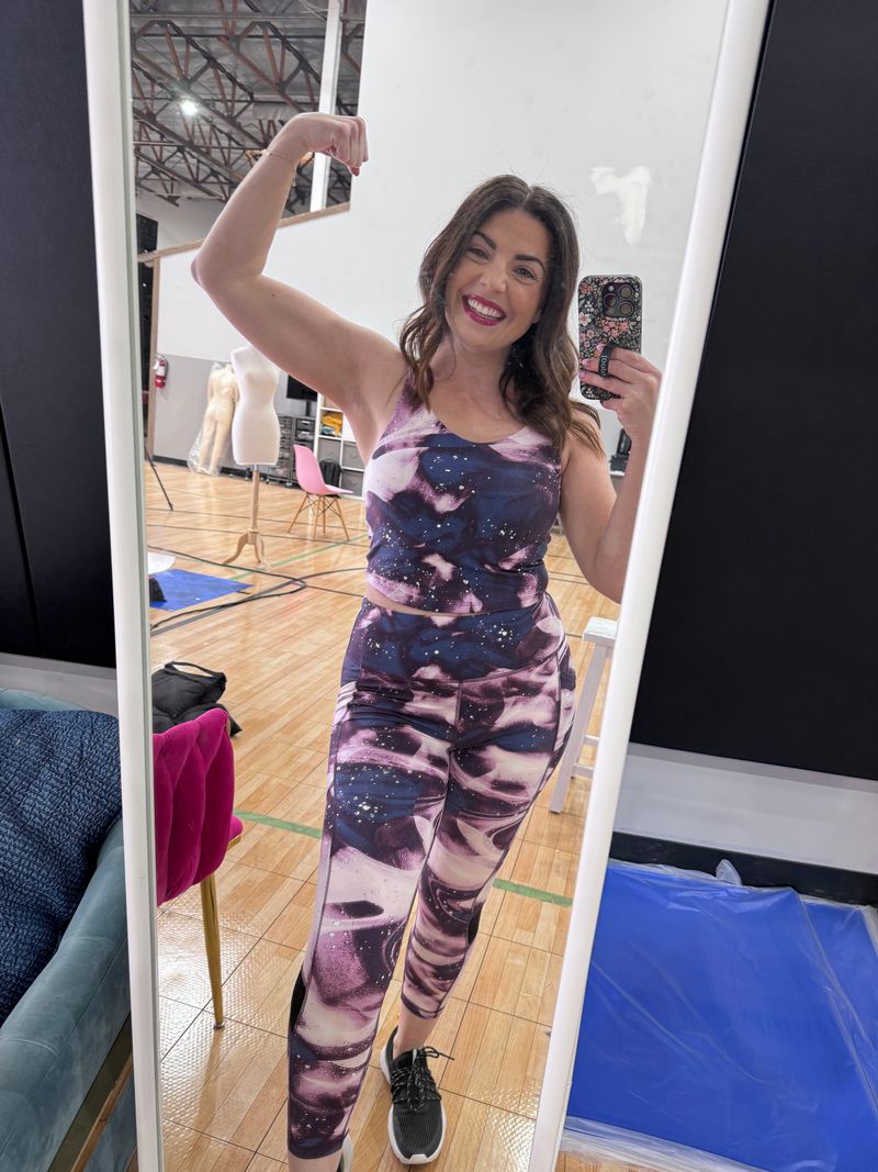 LuLaRoe LuLaRoe RISE Fearless Crop Legging - Cosmic Orchid Marble 