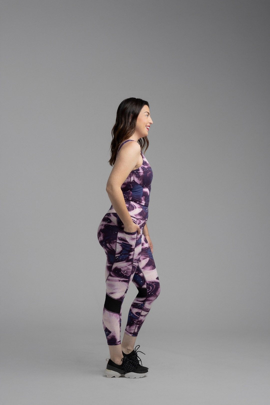 LuLaRoe LuLaRoe RISE Fearless Crop Legging - Cosmic Orchid Marble 