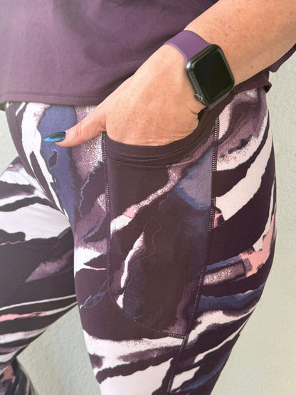 LuLaRoe RISE Passionate Yoga Pant 2.0 - Amethyst Vein Abstract 