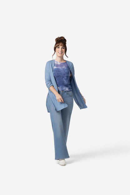 LuLaRoe Connie Lightweight Overlay - Solid Denim Blue