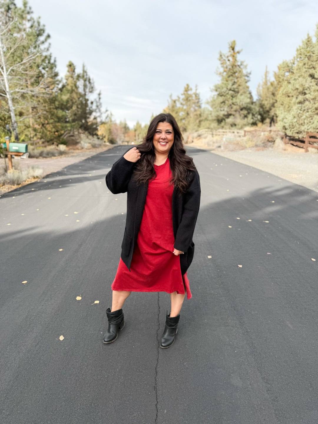 LuLaRoe Leticia Solid Mineral Washed Deep Crimson Red 100% cotton mineral washed midi T-shirt dress - product image 7