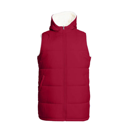 LuLaRoe Alta long hooded reversible vest in Solid Brick Red, additional product view