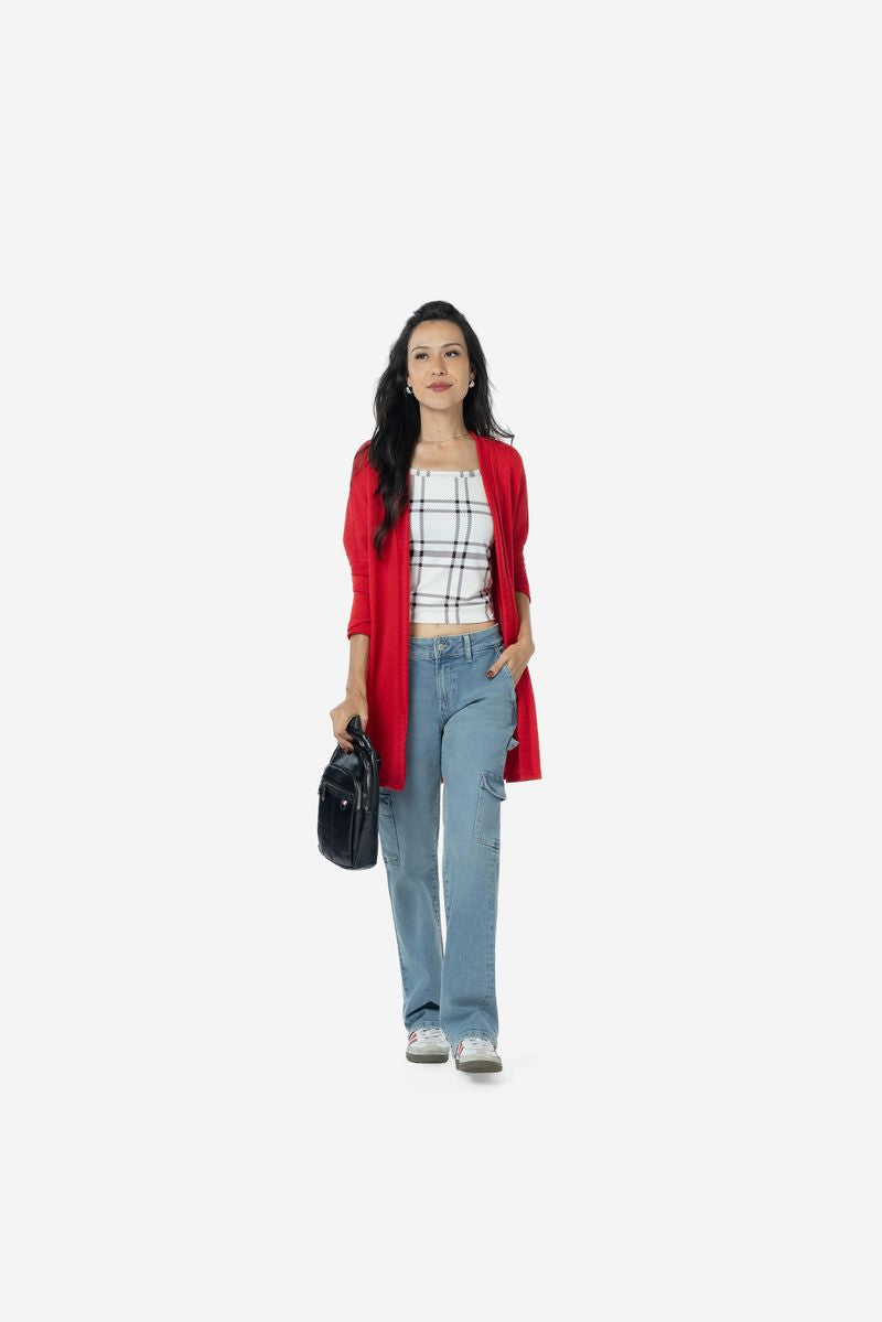 LuLaRoe Connie Lightweight Overlay - Solid True Red