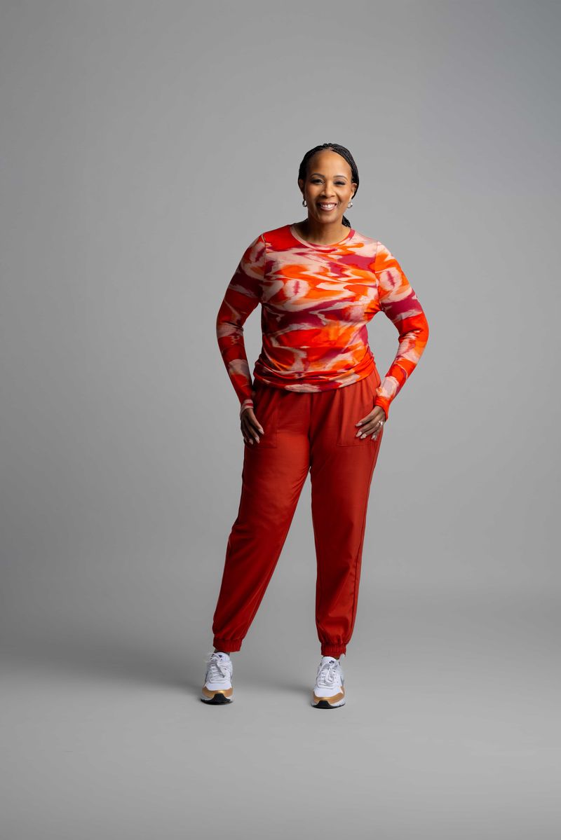 LuLaRoe LuLaRoe Rise Limitless Top - Crimson Clay Abstract 