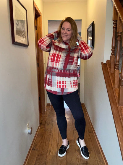 LuLaRoe LuLaRoe Amber Hoodie - Crimson Heritage Plaid 