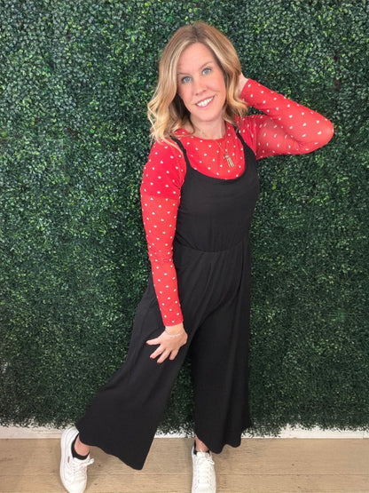 LuLaRoe LuLaRoe May Mesh Top - Scarlet Heart Confetti 