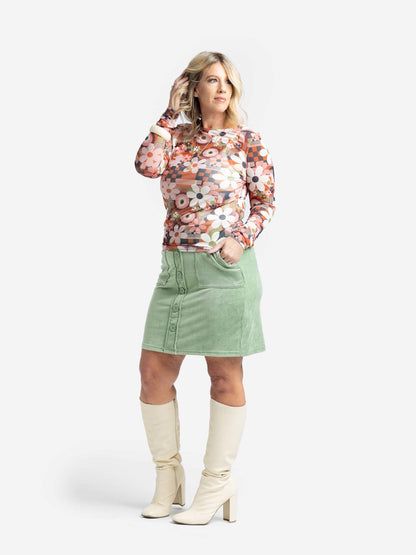 LuLaRoe May Mesh Top - Retro Blossom Block