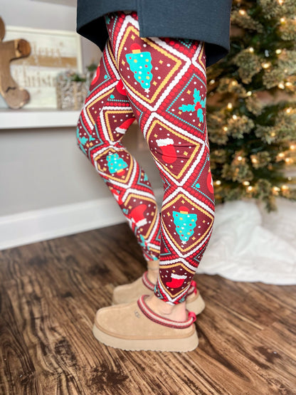 LuLaRoe LuLaRoe Holiday Leggings - Retro Ornaments 