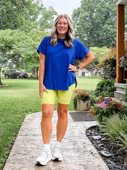LuLaRoe Melanie Raglan Top - Solid Royal Blue