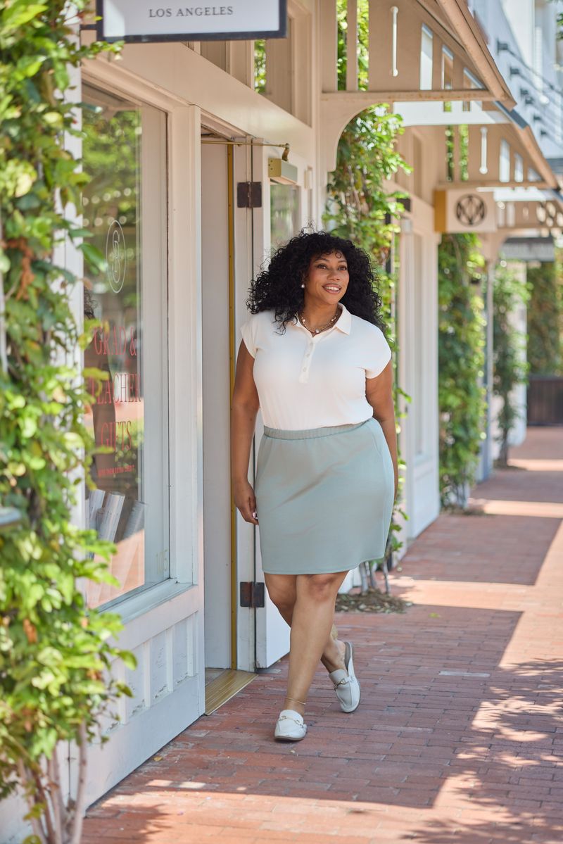 Women's Sage Green Midi Skirt Seafoam Mist | LuLaRoe Samantha