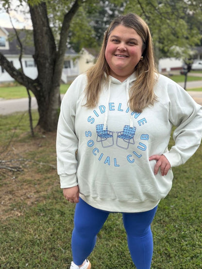 LuLaRoe Graphic Hoodie - Soft Gray Sideline Social Club Graphic