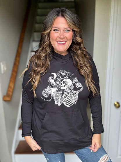 LuLaRoe Halloween 2025 - Amber Hoodie - Midnight Coffee Break
