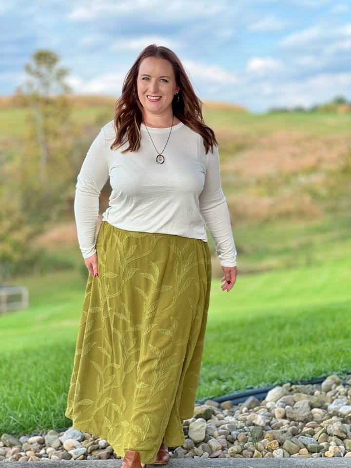 LuLaRoe Essential Long Sleeve Top Solid Bone Off White - women’s crewneck stretch baby rib long sleeve shirt, product photo 6