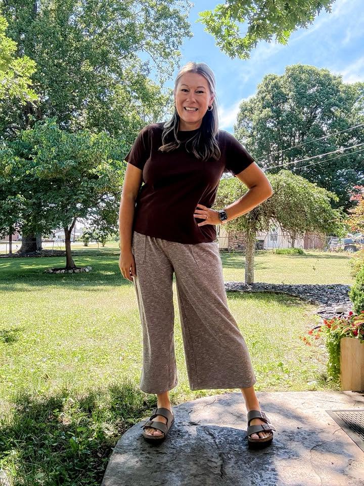 LuLaRoe Justine Pant - Solid Cocoa Truffle