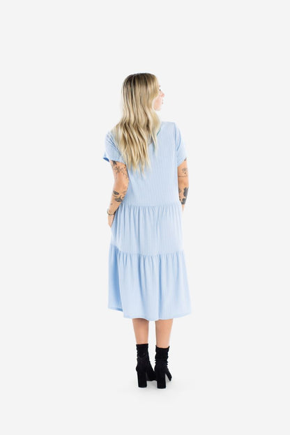 LuLaRoe Ariel Tiered Dress - Solid Powder Blue
