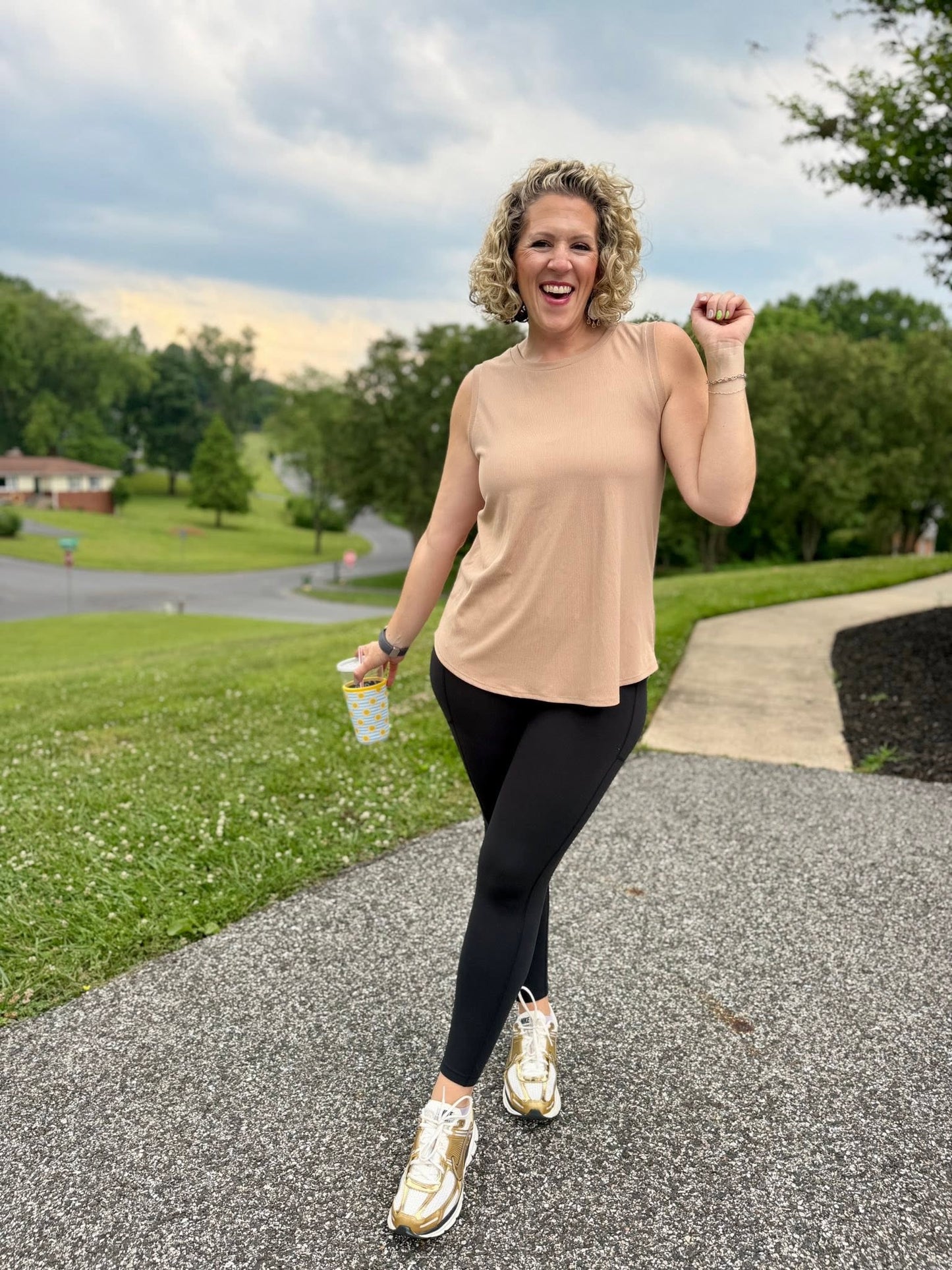 LuLaRoe Cocoa Sleeveless Top - Solid Warm Sand