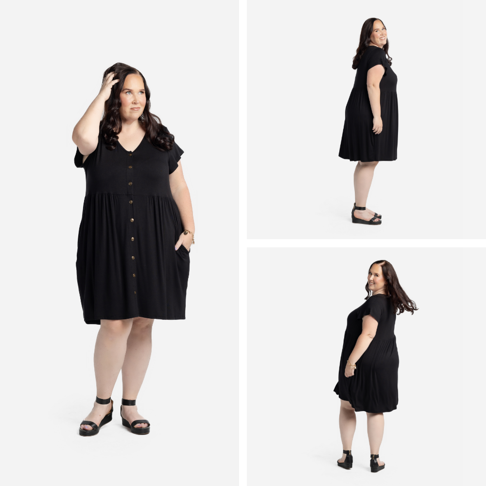 LuLaRoe LuLaRoe Heidi Dress - Solid Classic Black 