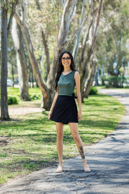 LuLaRoe Rose Wrap Skort - Solid Black