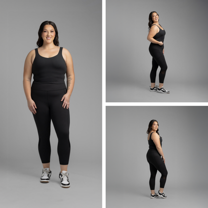 LuLaRoe LuLaRoe RISE Fearless Crop Legging - Solid Black 