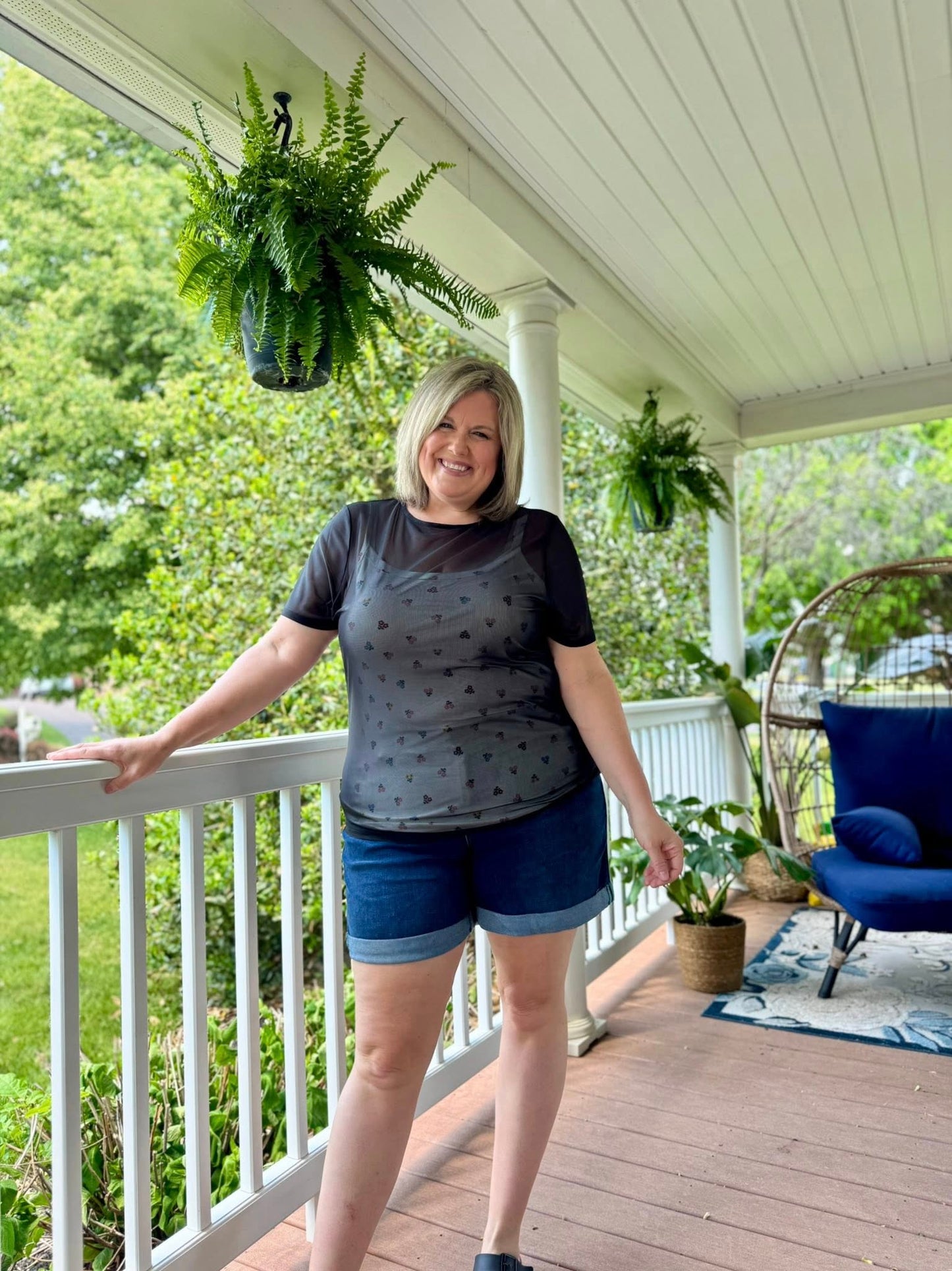 LuLaRoe LuLaRoe Miranda Mesh T - Solid Black 