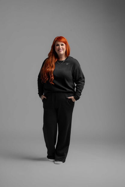 LuLaRoe LuLaRoe RISE Reset Pullover – Solid Black Fleece 