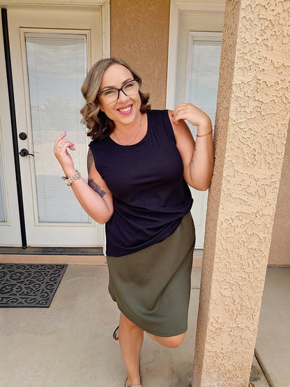 LuLaRoe Cocoa Sleeveless Top - Solid Black