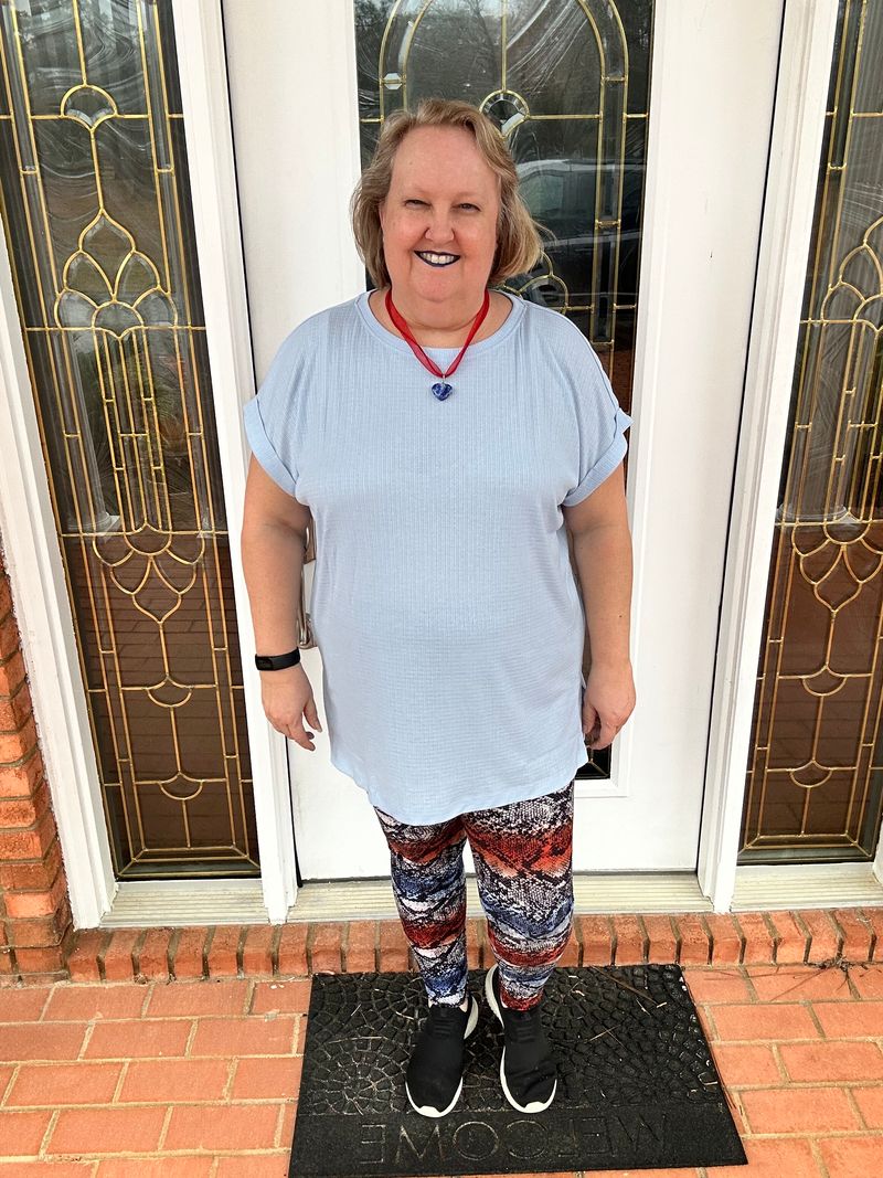 LuLaRoe LuLaRoe Leah Tunic - Solid Sky Mist Blue 