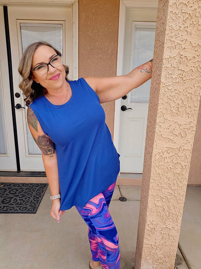 LuLaRoe Cocoa Sleeveless Top - Solid Royal Sapphire