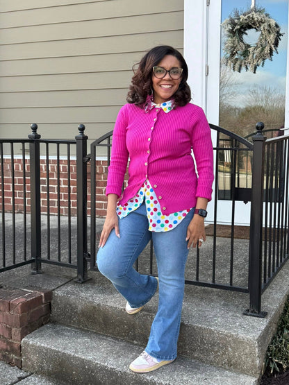 LuLaRoe LuLaRoe Becky Cardigan - Solid Magenta Pink 