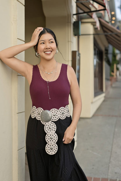 LuLaRoe Maydene Scallop Edge Tank – Solid Rich Plum