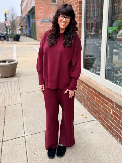 LuLaRoe Cozy Chris Top - Solid Merlot
