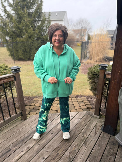 LuLaRoe LuLaRoe Essential Zip Hoodie - Solid Fresh Clover 