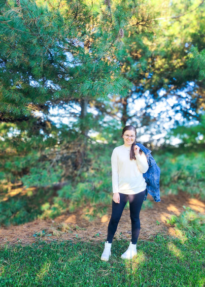 LuLaRoe LuLaRoe Sharon Long Sleeve Top - Solid Cream Dream 