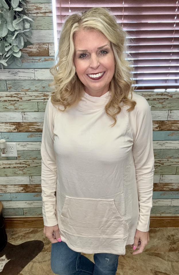 LuLaRoe LuLaRoe Amber Hoodie - Solid Soft Porcelain Cream 