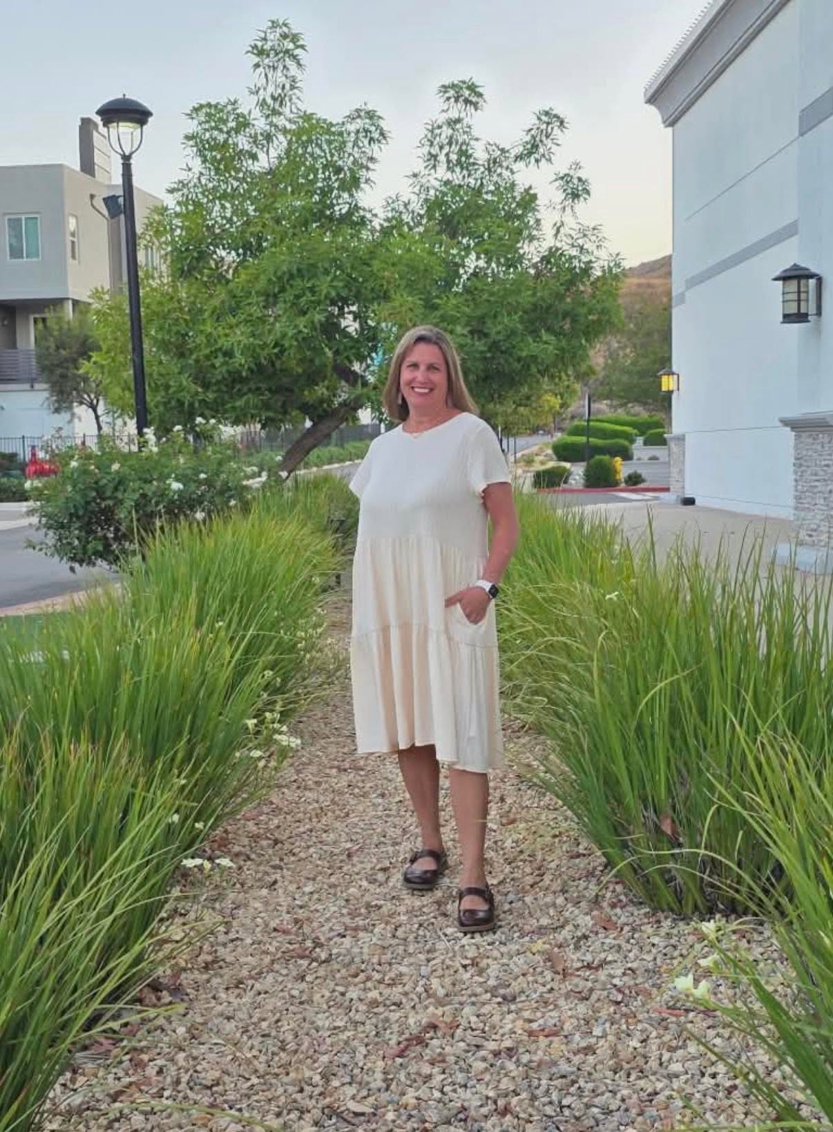 LuLaRoe Ariel Tiered Dress - Solid Soft Ivory