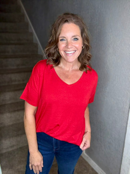 LuLaRoe Lisa - Solid Red Crimson 